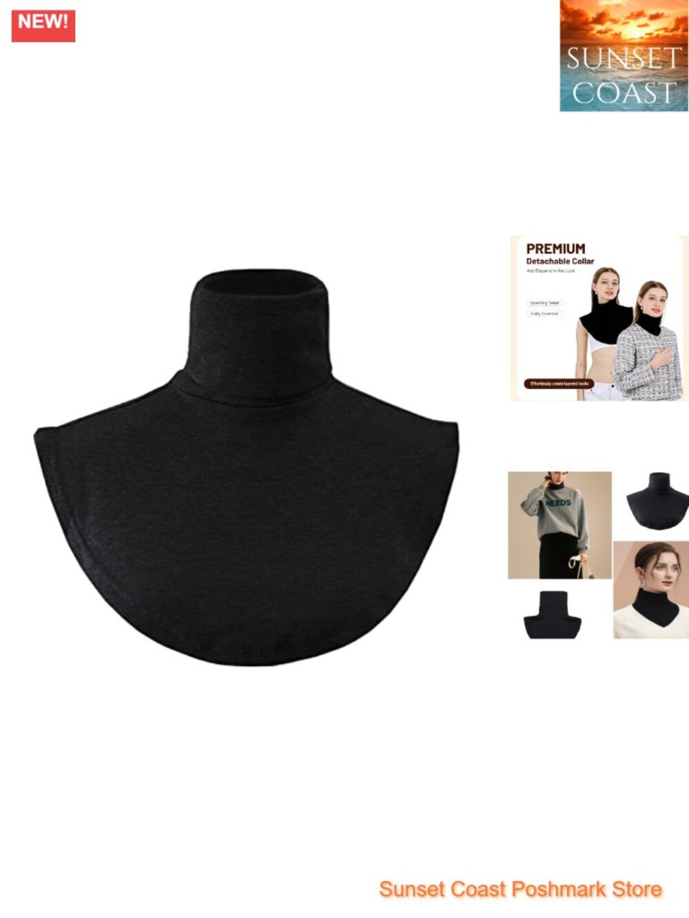 Womens Turtleneck False Collar Cotton Dickey Layering Winter Neck Warmer